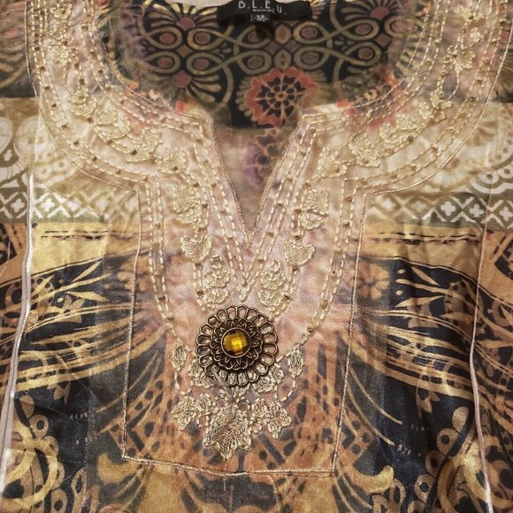 B.L.E.U. Womans Brand - Mixed Material top - Picture 3 of 6